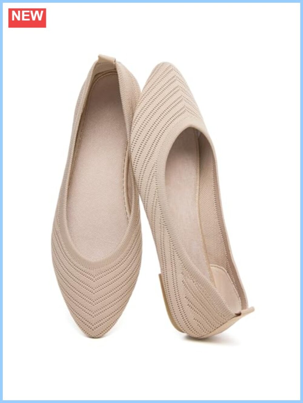 Women's Ballet Flats Mesh Knit Pointed Toe Slip On Dress Shoes